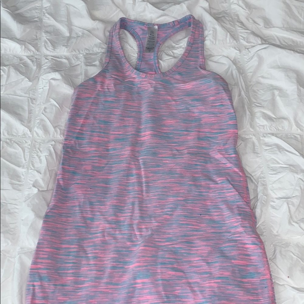 blue/pink ivivva girls tank top